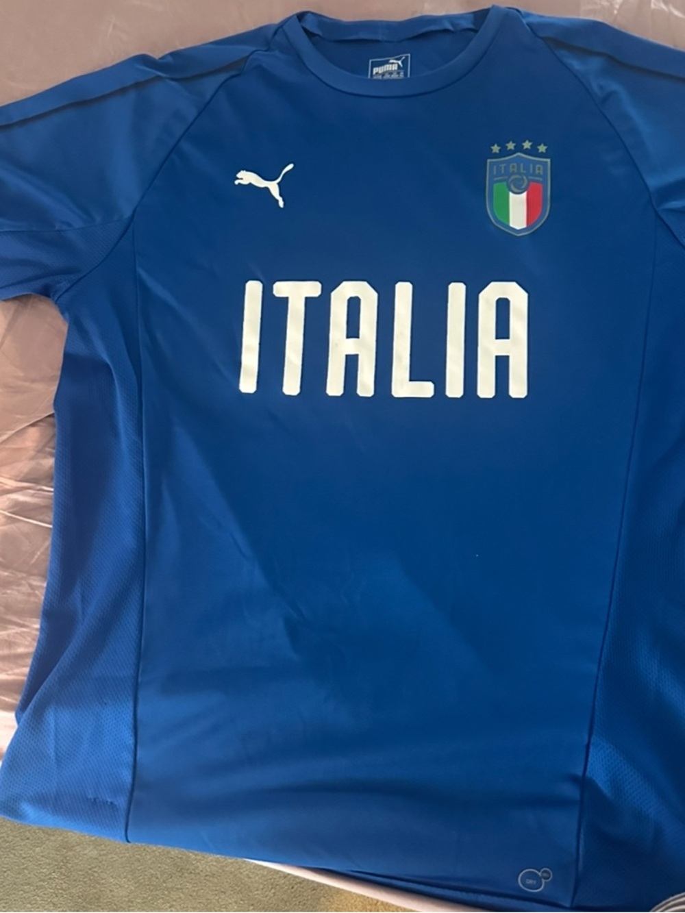 Puma Royal Blue Italia Football Jersey with White Accents. Size XXL.